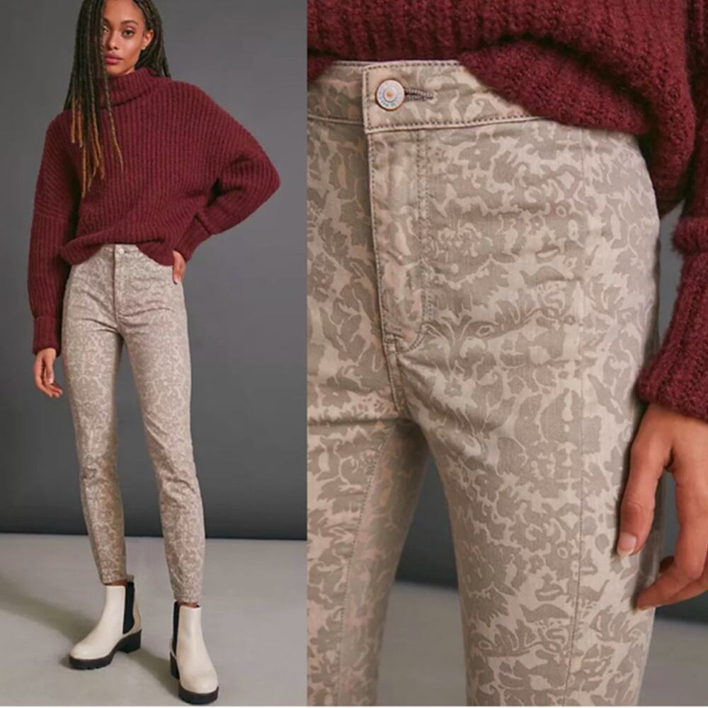 Anthropologie Pilcro Flocked High-Rise Leggings Size 26